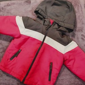 NEW 2T Girls 2 in 1 Jacket Coat Pink Color Block Removable Fleece Jacket in Coat